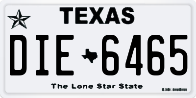 TX license plate DIE6465