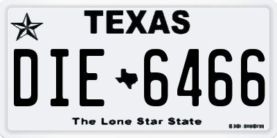 TX license plate DIE6466