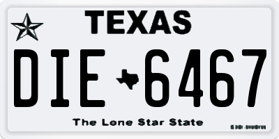 TX license plate DIE6467