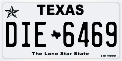 TX license plate DIE6469