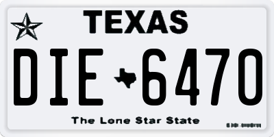 TX license plate DIE6470