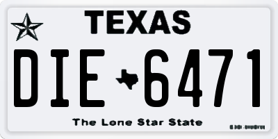 TX license plate DIE6471