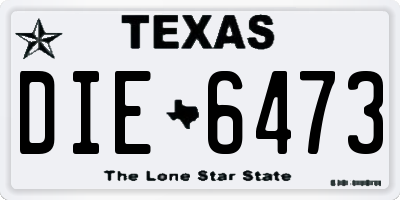 TX license plate DIE6473