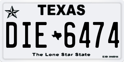 TX license plate DIE6474