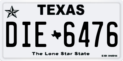 TX license plate DIE6476