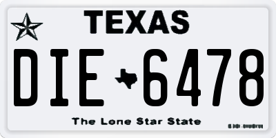 TX license plate DIE6478