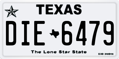 TX license plate DIE6479
