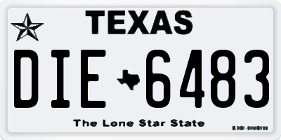 TX license plate DIE6483
