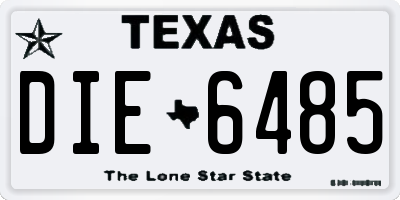 TX license plate DIE6485