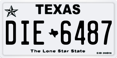 TX license plate DIE6487
