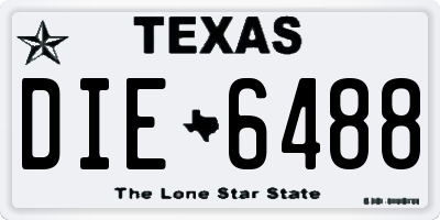 TX license plate DIE6488
