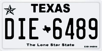 TX license plate DIE6489