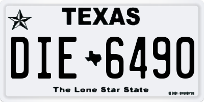 TX license plate DIE6490