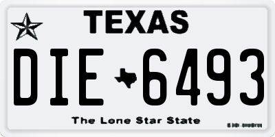 TX license plate DIE6493
