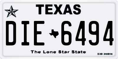 TX license plate DIE6494