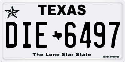 TX license plate DIE6497