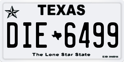 TX license plate DIE6499