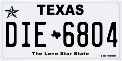 TX license plate DIE6804