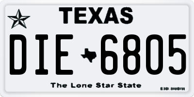 TX license plate DIE6805