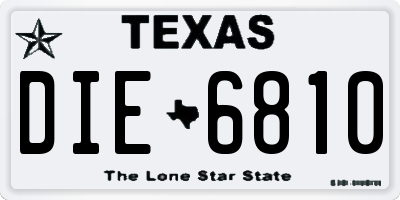 TX license plate DIE6810