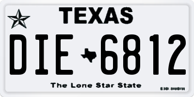 TX license plate DIE6812