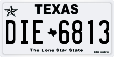 TX license plate DIE6813