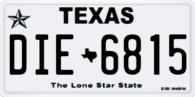 TX license plate DIE6815