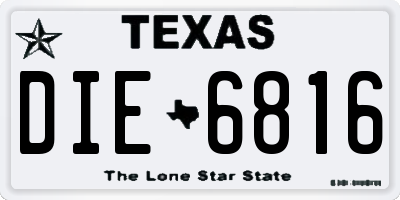 TX license plate DIE6816