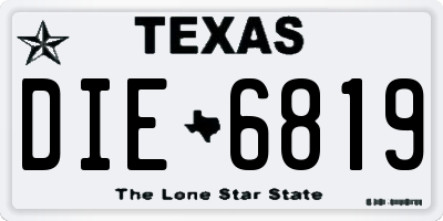 TX license plate DIE6819