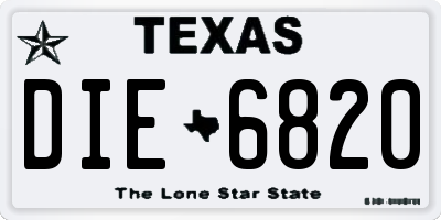 TX license plate DIE6820