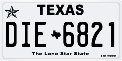 TX license plate DIE6821
