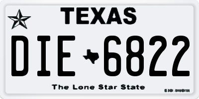 TX license plate DIE6822