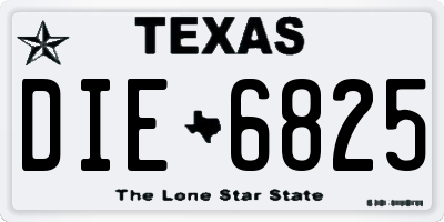 TX license plate DIE6825