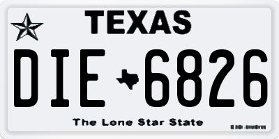 TX license plate DIE6826