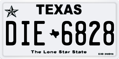 TX license plate DIE6828