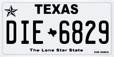 TX license plate DIE6829