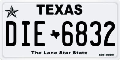 TX license plate DIE6832