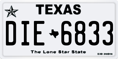 TX license plate DIE6833