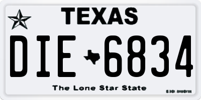 TX license plate DIE6834