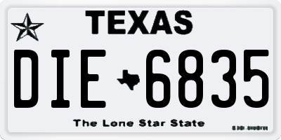 TX license plate DIE6835