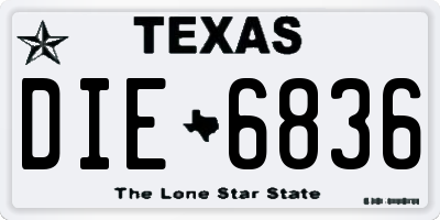 TX license plate DIE6836