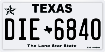 TX license plate DIE6840