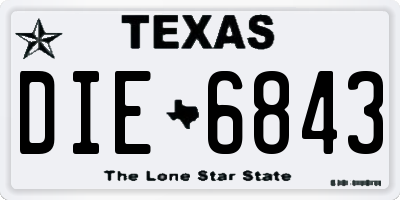 TX license plate DIE6843