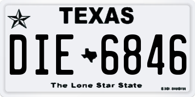 TX license plate DIE6846