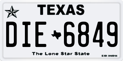 TX license plate DIE6849