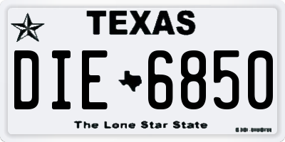 TX license plate DIE6850
