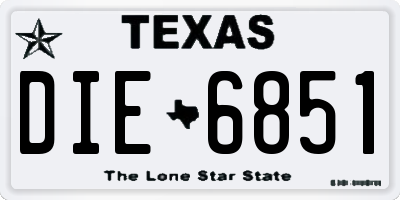 TX license plate DIE6851