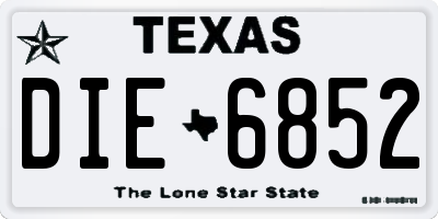 TX license plate DIE6852