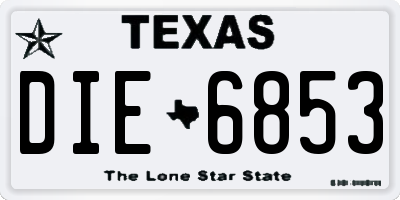 TX license plate DIE6853