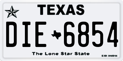 TX license plate DIE6854